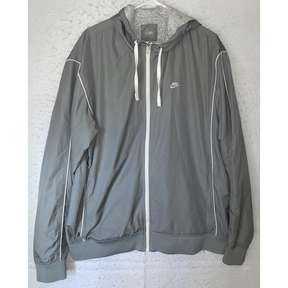 Nike Windrunner Hoodie Full Zip Gray Jacket Men’s Size XL Lined Windbreaker